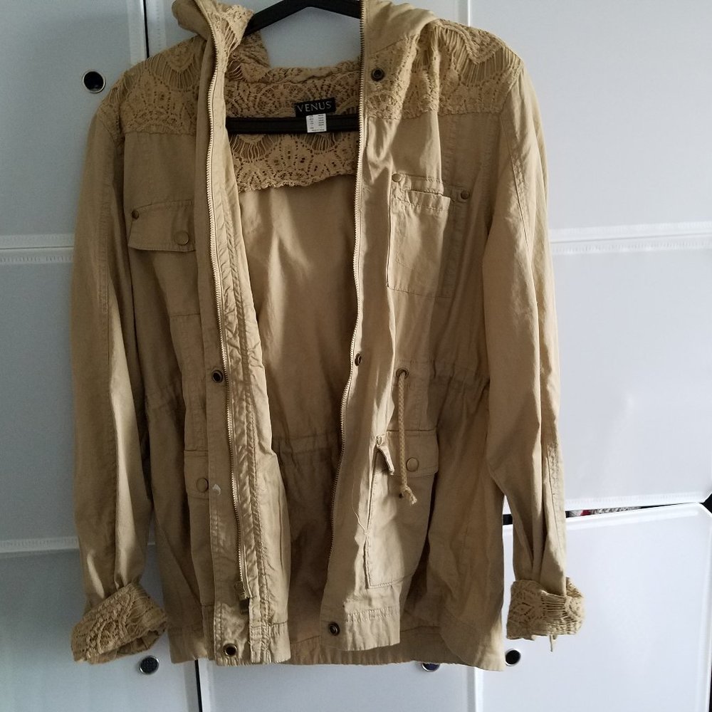 Jacket (NWOT). Comfortable. Chic with lace.